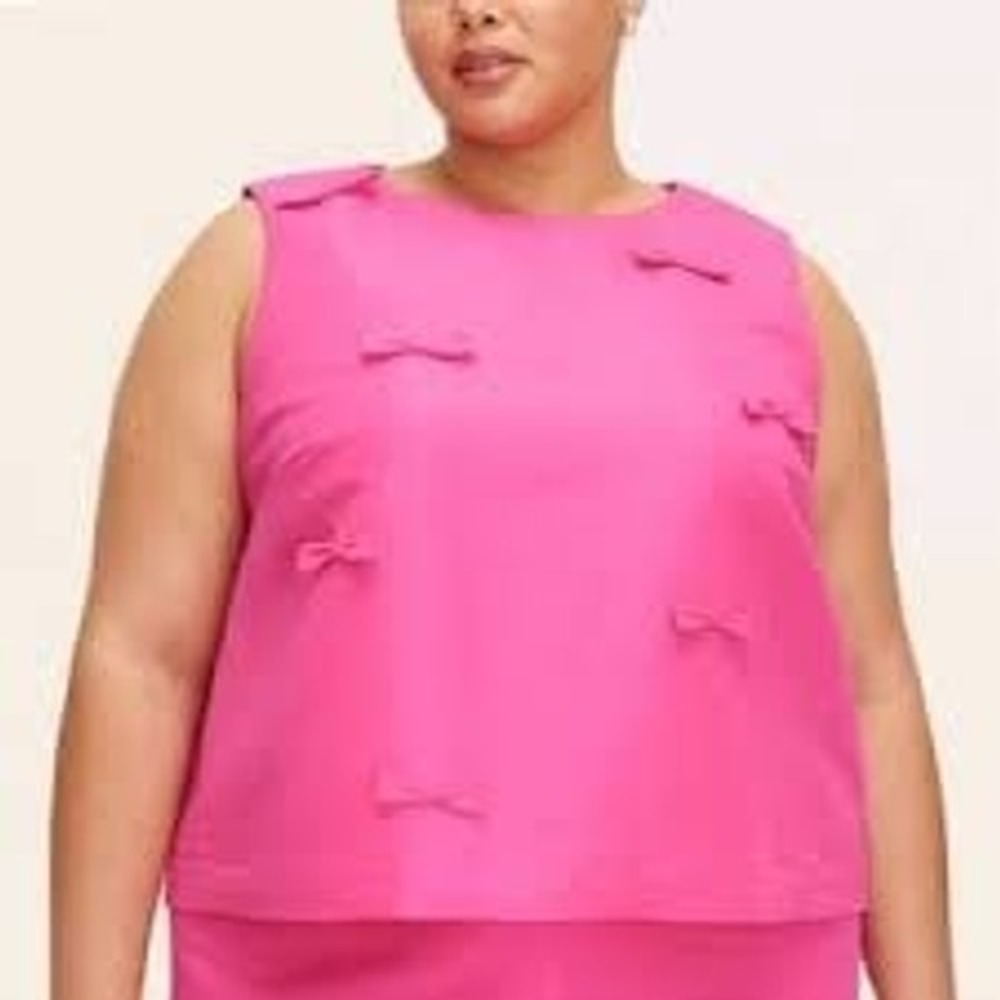 NEW Kate Spade x Target Plus Size Pink Bow Shell Tank Top,‎ 3X
